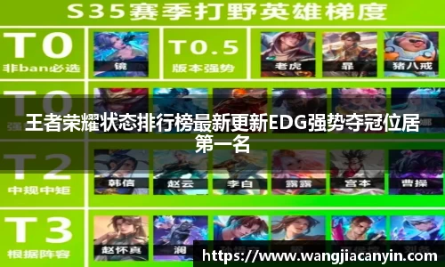 王者荣耀状态排行榜最新更新EDG强势夺冠位居第一名